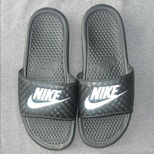 Nike Black and White Slide Sandals